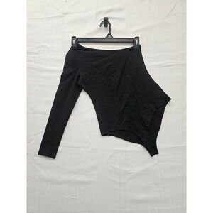 Allchic Womens‎ One Shoulder Long Sleeve Bodysuit Black Size Small Asymmetrical